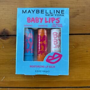 New In Box Maybelline New York Baby Lips Moisturizing Lip Balm 3 Pack Lip  Balms